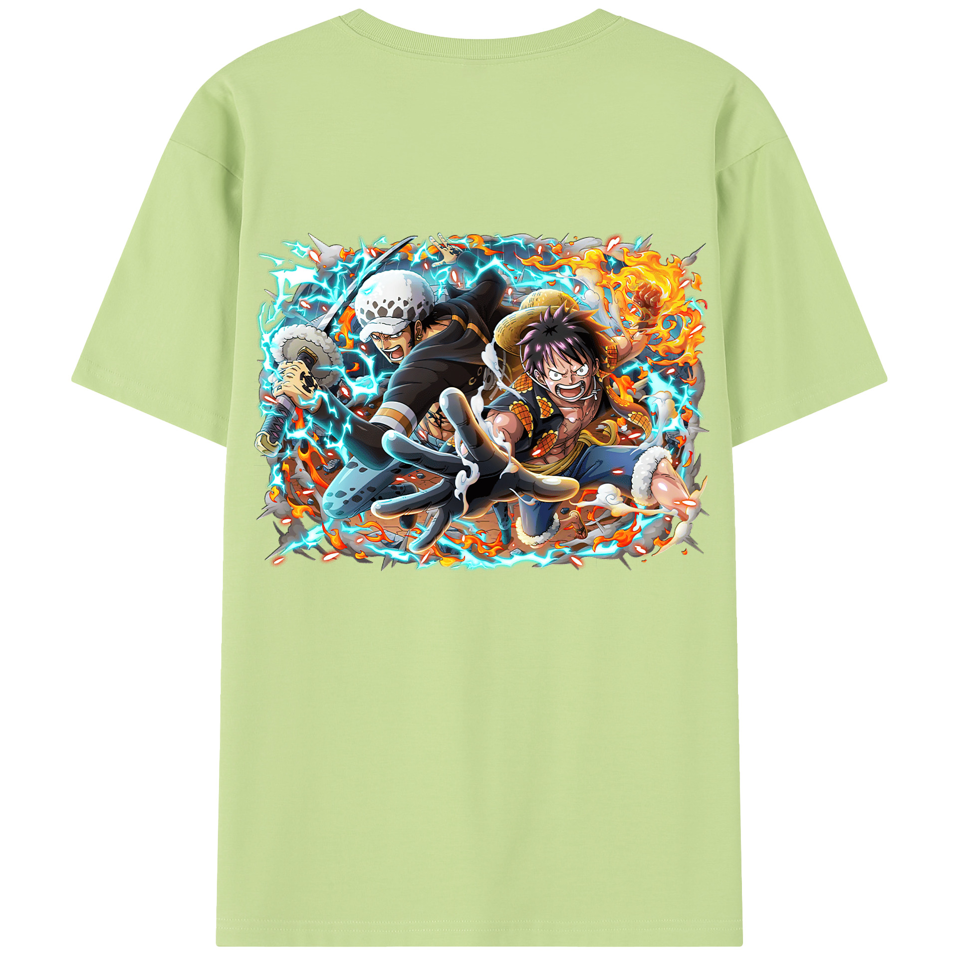 ワンピース モンキー・D・ルフィ ONE PIECE Monkey D. Luffy 綿100％半袖Tシャツ（背面プリント）